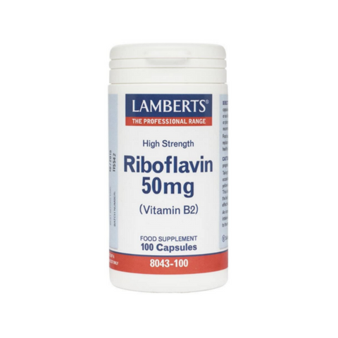 Riboflavin 50mg (Vitamin B2) - 100 capsules - Lamberts