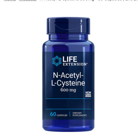 N-Acetyl-L-Cysteine 600mg - 60 Capsules | Life Extension