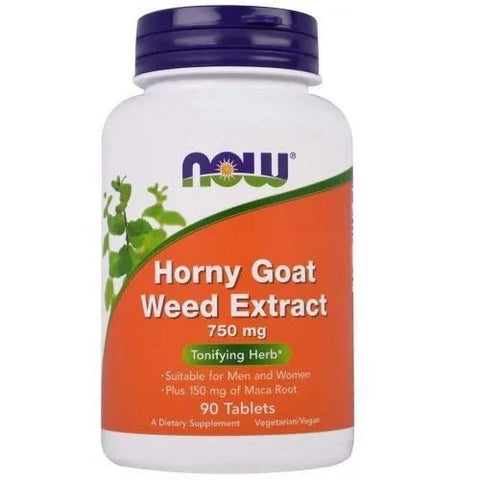 Horny Goat Weed Extract 750mg, 90 Tablets – Now Foods