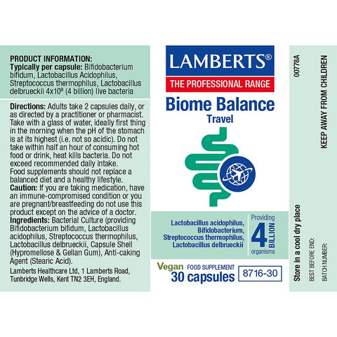 Biome Balance Travel - 30 Capsules - Lamberts