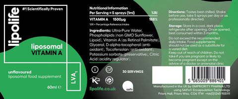 LVA1 Liposomal Vitamin A – 60ml – Lipolife