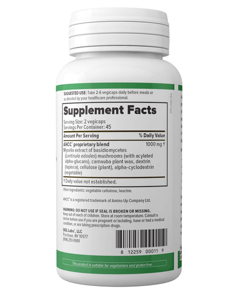 Immuno Kinoko AHCC 500 mg 90 vcaps – Quality of Life Labs