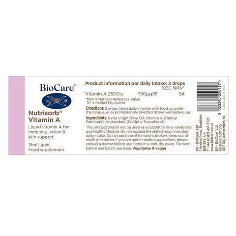Nutrisorb Vitamin A drops (15ml) – BioCare