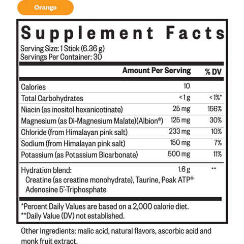 Optimal Electrolyte (Orange Flavour) - 30 Stick Packs | Seeking Health