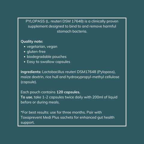 Pylopass (L. reuteri DSM 17648) - 120 Capsules | Nouveau Health/ Made By Daily