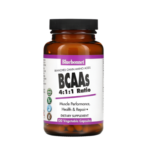 BCAAs 4:1:1 Ratio,120 Vegetable Capsules – Bluebonnet Nutrition