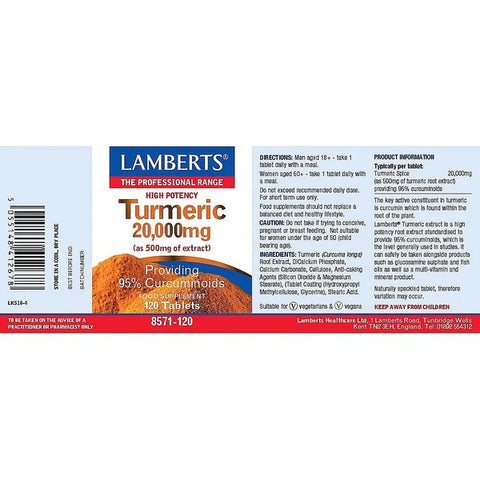 Turmeric 20,000 mg Tablets - Lamberts
