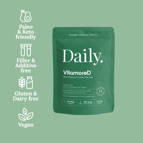 VitamoreD Fast-Acting Vitamin D3 Supplement - 60 Mini Tablets | Made By Daily