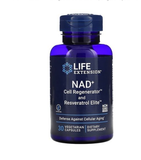 NAD+ Cell Regenerator and Resveratrol Elite, 30 Vegetarian Capsules – Life Extension