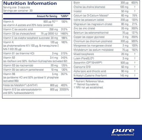 PureGenomics UltraMultivitamin (Methylated) - 90 Capsules - Pure Encapsulations