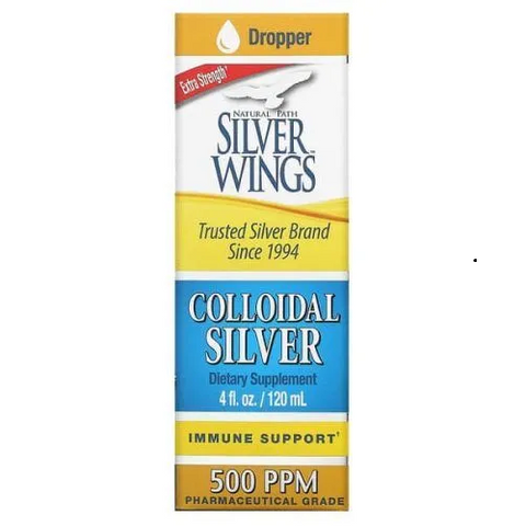 Colloidal Silver, Extra Strength, 500 PPM, 4 fl oz (120 ml) – Natural Path Silver Wings