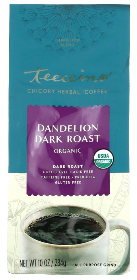 Chicory Herbal Coffee, Dandelion Dark Roast, Caffeine Free, 284 g – Teeccino