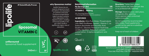 Liposomal Vitamin C LVC2 and/ or Glutathione LLG2 - Lipolife