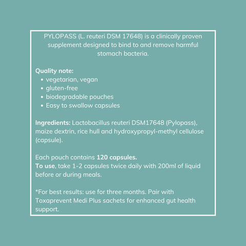 Pylopass (L. reuteri DSM 17648) - 30 Capsules | Nouveau Health/ Made By Daily